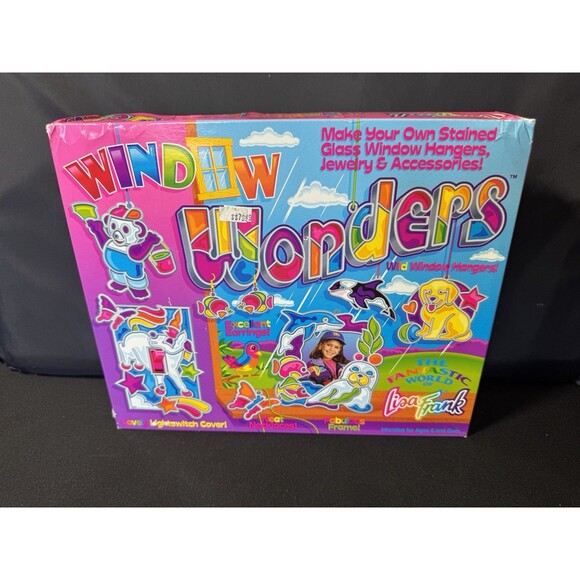 NEW Lisa Frank “Window Wonders” Stained Glass Art Kit Crafts USA - Picture 1 of 8